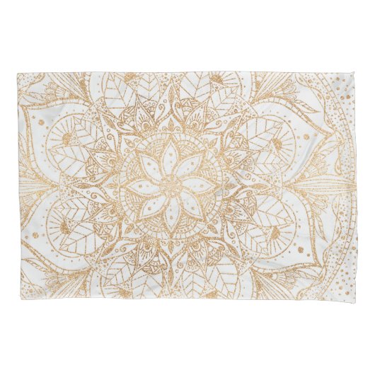 Trendy Gold Floral Mandala Marble Design Kussensloop (Voorkant)
