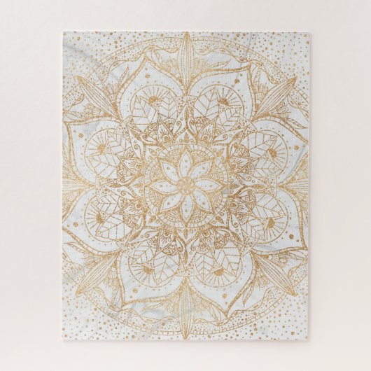 Trendy Gold Floral Mandala Marble Design Legpuzzel (Verticaal)