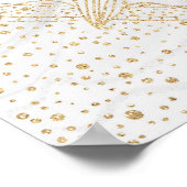 Trendy Gold Floral Mandala Marble Design Poster (Hoek)