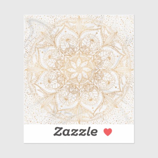 Trendy Gold Floral Mandala Marble Design Sticker (Vel)