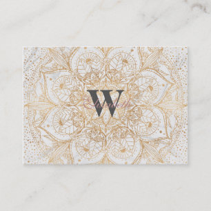 Trendy Gold Floral Mandala Marble Design Visitekaartje