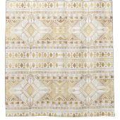 Trendy Gold Geometric Tribal Aztec Pattern Douchegordijn (Voorkant)