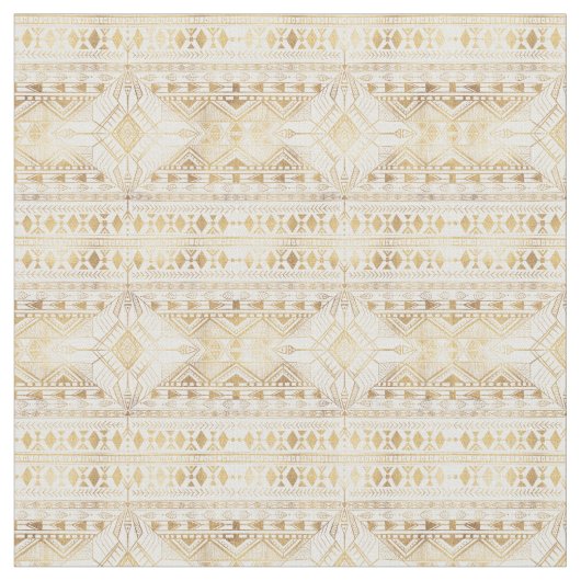 Trendy Gold Geometric Tribal Aztec Pattern Stof (Close Up)