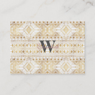 Trendy Gold Geometric Tribal Aztec Pattern Visitekaartje
