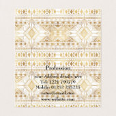 Trendy Gold Geometric Tribal Aztec Pattern Visitekaartjes (Binnenkant ongevouwen)