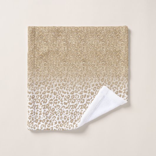 Trendy Gold Glitter en afdrukverloop op luipaard Bad Handdoek (Wasdoekje)