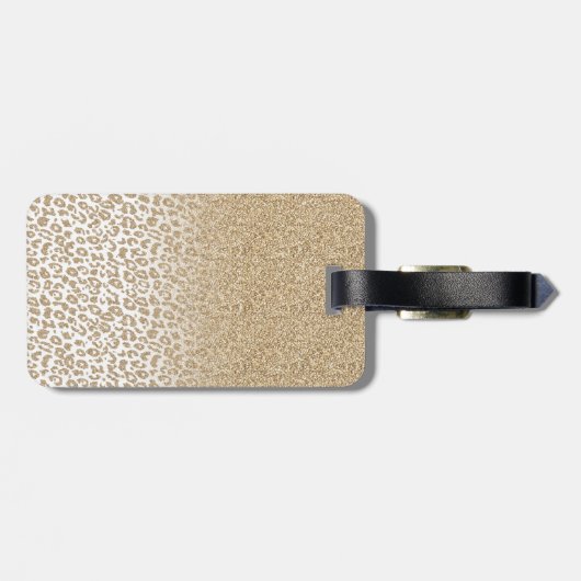 Trendy Gold Glitter en afdrukverloop op luipaard Bagagelabel (Achterkant horizontaal)