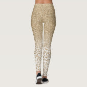 Trendy Gold Glitter en afdrukverloop op luipaard Leggings (Achterkant)