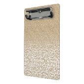 Trendy Gold Glitter en afdrukverloop op luipaard Mini Klembord (Angled2)