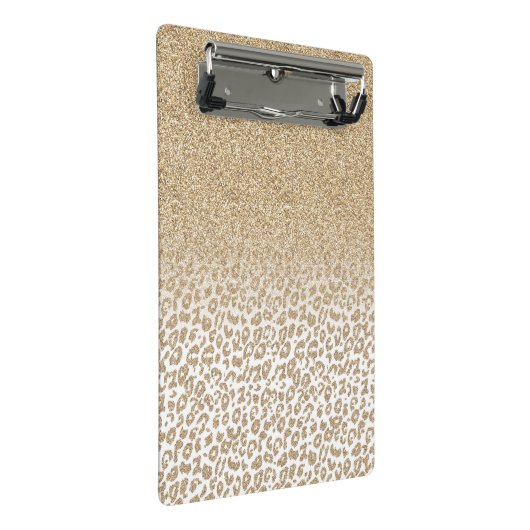 Trendy Gold Glitter en afdrukverloop op luipaard Mini Klembord (Schuin)