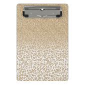 Trendy Gold Glitter en afdrukverloop op luipaard Mini Klembord (Voorkant)