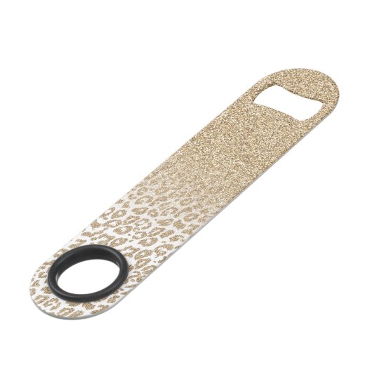 Trendy Gold Glitter en afdrukverloop op luipaard Speed Flessenopener (Achterkant Gekanteld)