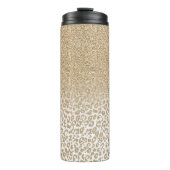 Trendy Gold Glitter en afdrukverloop op luipaard Thermosbeker (Voorkant)