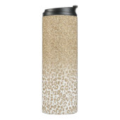 Trendy Gold Glitter en afdrukverloop op luipaard Thermosbeker (Gedraaid links)