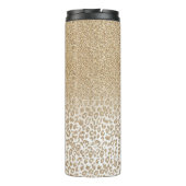 Trendy Gold Glitter en afdrukverloop op luipaard Thermosbeker (Achterkant)