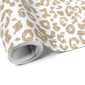Trendy Gold Glitter en Leopard Print Gradiënt Cadeaupapier (Rol Hoek)