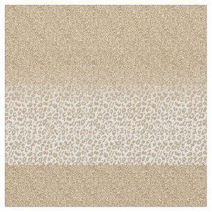 Trendy Gold Glitter en Leopard Print Gradiënt Stof