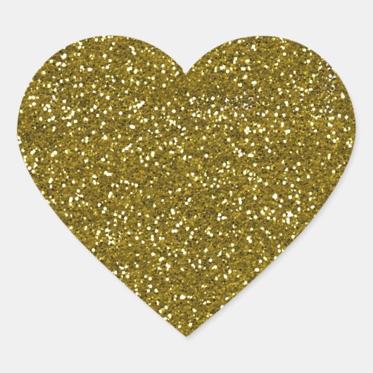 Trendy Gold Glitter Hart Sticker (Voorkant)