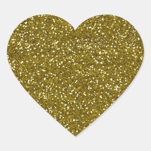 Trendy Gold Glitter Hart Sticker