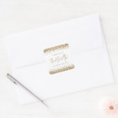 Trendy Gold Glitter Naam Datum Dertigste Vierkante Sticker (Envelop)