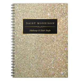 Trendy Gold Glitter Sparkles Makeup Beauty Salon Notitieboek