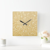 Trendy Gold Glitter Wall Clock Vierkante Klok (Huis)
