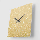 Trendy Gold Glitter Wall Clock Vierkante Klok (Hoek)