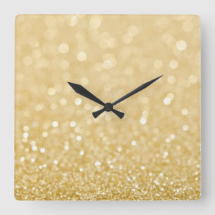 Trendy Gold Glitter Wall Clock Vierkante Klok