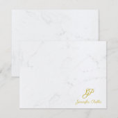 Trendy Gold Handgeschreven Script Text Marble Eleg Notitiekaartje (Voorkant / Achterkant)