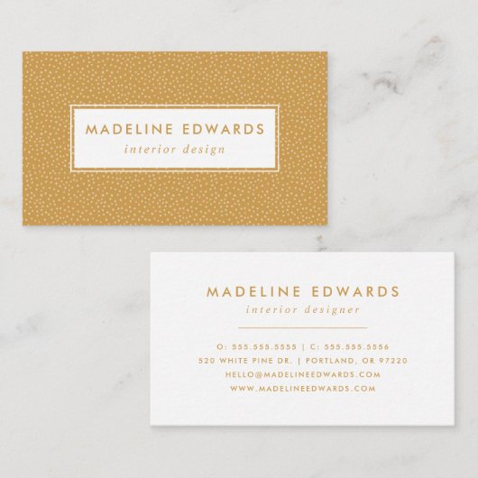 Trendy Gold Honey Tiny Dot Pattern Visitekaartje (Voorkant / Achterkant)