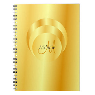 Trendy Gold Kijk Elegant Monogram Sjabloon Notitieboek