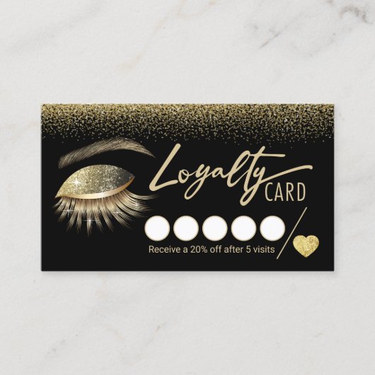 Trendy Gold Lashes Makeup Artist Salon Loyalty (Voorkant)