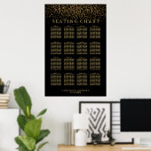 Trendy Gold Light op Black - Seed Chart Poster (Thuiskantoor)