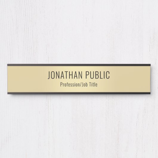 Trendy Gold Look Modern Eenvoudige Sjabloon Elegan Deurbordje (Voorkant)