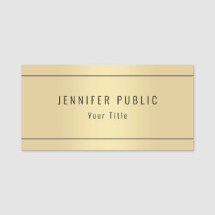 Trendy Gold look Modern Elegant Glam Sjabloon Naamplaatje