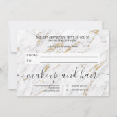 Trendy Gold marble elegant gift certificate (Achterkant)