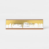 Trendy Gold Metallic Drivers Script Custom Bureau Naambordje (Voorkant)