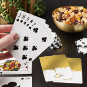 Trendy Gold Metallic Drivers Script Monogram Pokerkaarten (Insitu)