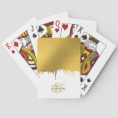 Trendy Gold Metallic Drivers Script Monogram Pokerkaarten (Achterkant)