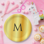 Trendy Gold Modern Elegant Monogrammed Sjabloon Papieren Bordje (Feest)