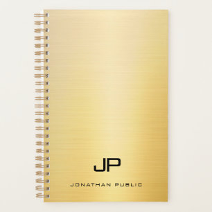 Trendy Gold Modern Monogramme Nom Modèle texte