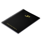 Trendy Gold Monogram Black Sjabloon Professional Notitieboek (Linkerzijde)