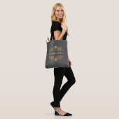 Trendy Gold Monogram Name Script Canvas tas (Op model)