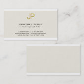 Trendy Gold Monogrammed Design Modern Chic Plain Visitekaartje (Voorkant / Achterkant)