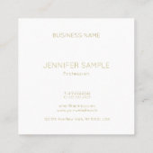 Trendy Gold Monogrammed Modern Simple Plain Luxe Vierkante Visitekaartje (Achterkant)