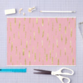 Trendy Gold Paint Strokes Roze Tissuepapier (Craft)