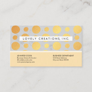Trendy Gold Polka Dots Color Block Visitekaartje