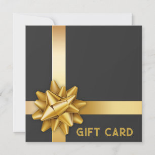 Trendy Gold Satin Ribbon Gift Bow Black Cadecard
