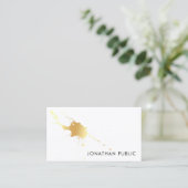 Trendy Gold Splash Modern Professioneel Elegant Visitekaartje (Staand voorkant)
