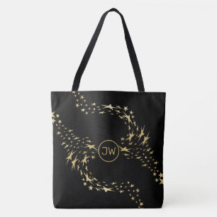 Trendy Gold Stars Monogrammed Canvas tas